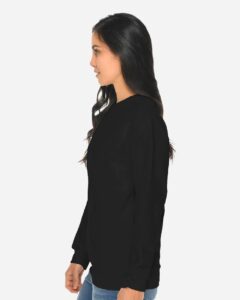 Lane Seven LS14004 Unisex Premium Crewneck Sweatshirt – Black (on model side)