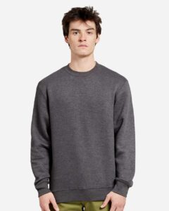 Lane Seven LS14004 Unisex Premium Crewneck Sweatshirt – Charcoal Heather (on model)