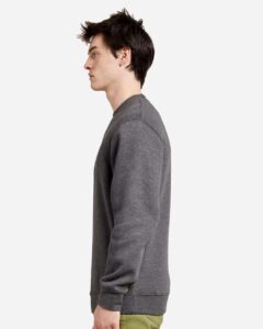 Lane Seven LS14004 Unisex Premium Crewneck Sweatshirt – Charcoal Heather (on model side)