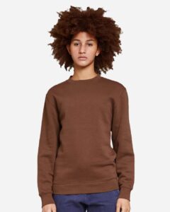Lane Seven LS14004 Unisex Premium Crewneck Sweatshirt – Chestnut (on model)