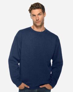 Lane Seven LS14004 Unisex Premium Crewneck Sweatshirt – Navy (on model)