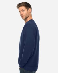 Lane Seven LS14004 Unisex Premium Crewneck Sweatshirt – Navy (on model side)