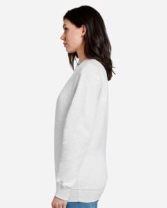 Lane Seven LS14004 Unisex Premium Crewneck Sweatshirt – Oatmeal Heather (on model side)