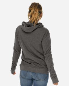 Lane Seven LS13001 Unisex French Terry Hoodie Sweatshirt – Charcoal Heather (on model back)