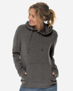 Lane Seven LS13001 Unisex French Terry Hoodie Sweatshirt – Charcoal Heather (on model)