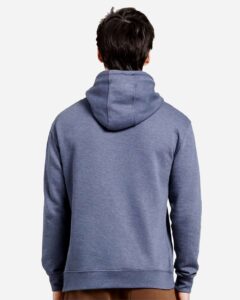 Lane Seven LS13001 Unisex French Terry Hoodie Sweatshirt – Denim Heather (on model back)