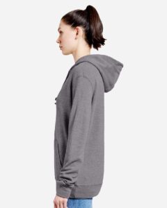Lane Seven LS13001 Unisex French Terry Hoodie Sweatshirt – Graphite Heather (on model side)