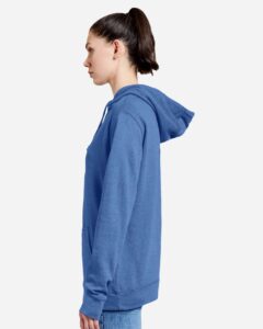 Lane Seven LS13001 Unisex French Terry Hoodie Sweatshirt – Royal Heather (on model side)