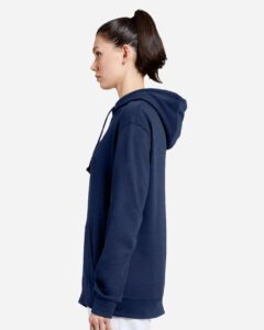 Lane Seven LS13001 Unisex French Terry Hoodie Sweatshirt – Navy (on model side)