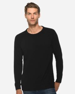 Lane Seven LS13004 Unisex French Terry Crewneck Sweatshirt – Black (on model)