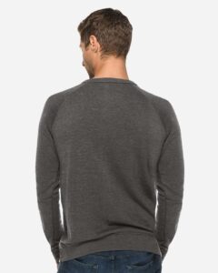 Lane Seven LS13004 Unisex French Terry Crewneck Sweatshirt – Charcoal Heather (on model back)