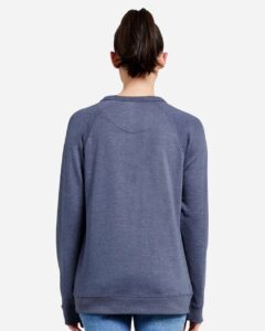 Lane Seven LS13004 Unisex French Terry Crewneck Sweatshirt – Denim Heather (on model back)