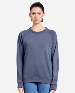 Lane Seven LS13004 Unisex French Terry Crewneck Sweatshirt – Denim Heather (on model)