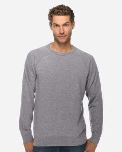Lane Seven LS13004 Unisex French Terry Crewneck Sweatshirt – Graphite Heather (on model)
