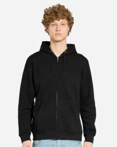 Lane Seven LS14003 Unisex Premium Full-Zip Hoodie Sweatshirt – Black (on model)