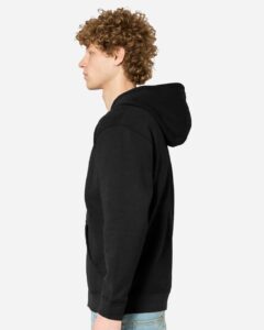 Lane Seven LS14003 Unisex Premium Full-Zip Hoodie Sweatshirt – Black (on model side)