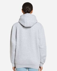 Lane Seven LS14003 Unisex Premium Full-Zip Hoodie Sweatshirt – Heather Grey (on model back)