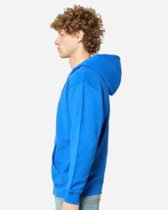 Lane Seven LS14003 Unisex Premium Full-Zip Hoodie Sweatshirt – Royal (on model side)