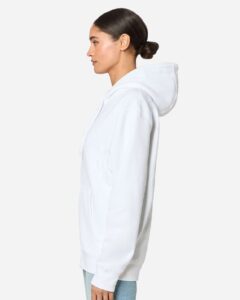 Lane Seven LS14003 Unisex Premium Full-Zip Hoodie Sweatshirt – White (on model side)