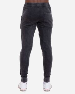 Lane Seven LST009 Unisex Vintage Joggers – Vintage Black (on model back)
