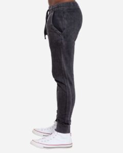 Lane Seven LST009 Unisex Vintage Joggers – Vintage Black (on model side)