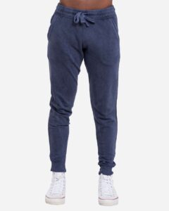 Lane Seven LST009 Unisex Vintage Joggers – Vintage Denim (on model)