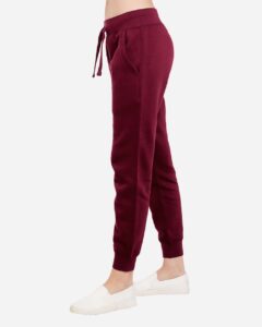 Lane Seven LST006 Unisex Premium Joggers – Burgundy (on model side)