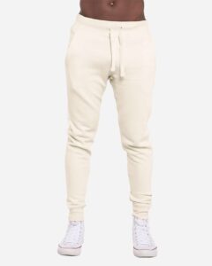Lane Seven LST006 Unisex Premium Joggers – Sandshell (on model)