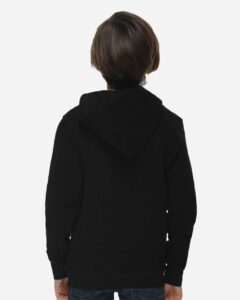 Lane Seven LS1401Y Youth Premium Hoodie Sweatshirt – Black (on model back)