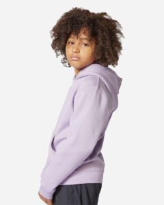 Lane Seven LS1401Y Youth Premium Hoodie Sweatshirt – Lilac (on model side)