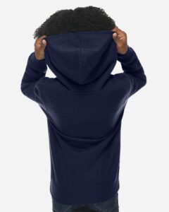 Lane Seven LS1401Y Youth Premium Hoodie Sweatshirt – Navy (on model back)