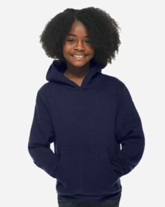 Lane Seven LS1401Y Youth Premium Hoodie Sweatshirt – Navy (on model)