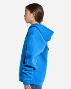 Lane Seven LS1401Y Youth Premium Hoodie Sweatshirt – True Royal (on model side)