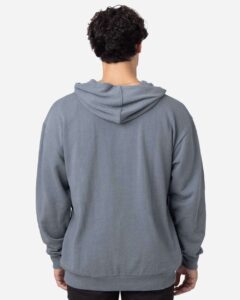 econscious EC5300 Unisex Reclaimist Fiber Hooded Sweatshirt – Basalt Grey (on model back)