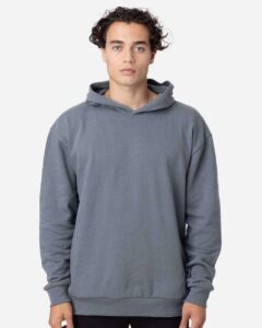 econscious EC5300 Unisex Reclaimist Fiber Hooded Sweatshirt – Basalt Grey (on model)