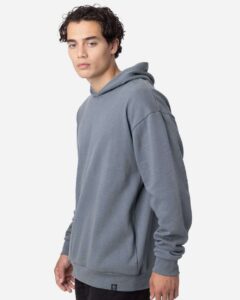 econscious EC5300 Unisex Reclaimist Fiber Hooded Sweatshirt – Basalt Grey (on model side)