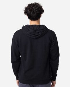econscious EC5300 Unisex Reclaimist Fiber Hooded Sweatshirt – Black (on model back)