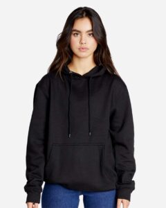 Lane Seven LS18002 Unisex Future Hoodie Sweatshirt – Black (on model)