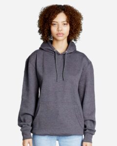 Lane Seven LS18002 Unisex Future Hoodie Sweatshirt – Heather Charcoal (on model)