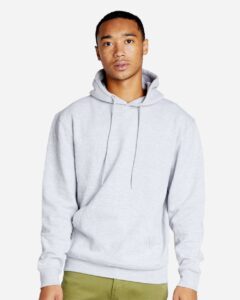 Lane Seven LS18002 Unisex Future Hoodie Sweatshirt – Heather Grey (on model)