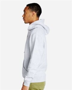 Lane Seven LS18002 Unisex Future Hoodie Sweatshirt – Heather Grey (on model side)