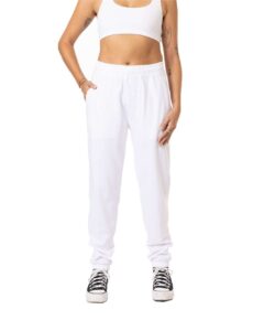 econscious EC5400 Unisex Motion Joggers – Optic White (on model)
