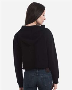 Lane Seven LS12000 Women’s Cropped Hoodie Sweatshirt – Black (on model back)