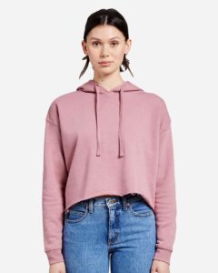 Lane Seven LS12000 Women’s Cropped Hoodie Sweatshirt – Mauve (on model)