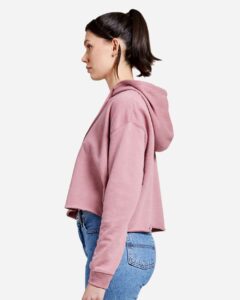Lane Seven LS12000 Women’s Cropped Hoodie Sweatshirt – Mauve (on model side)