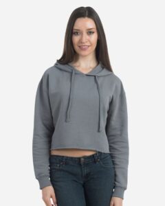 Lane Seven LS12000 Women’s Cropped Hoodie Sweatshirt – Storm (on model)