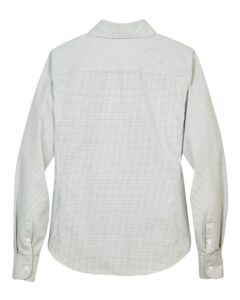 Devon & Jones DG510W Women’s Crown Collection® Micro Tattersall Woven Dress Shirt – White/ Forest/ Lime (back)