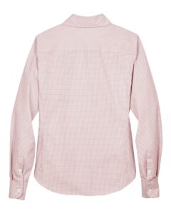 Devon & Jones DG510W Women’s Crown Collection® Micro Tattersall Woven Dress Shirt – White/ Rust/ Stone (back)