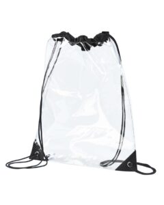 BAGedge BE253 PVC Clear Drawstring Bag – Black