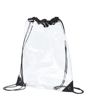 BAGedge BE253 PVC Clear Drawstring Bag – Black